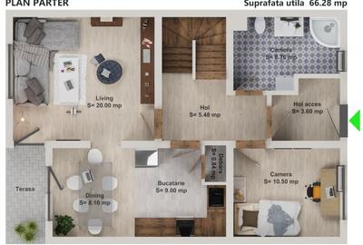 Duplex cu 5 camere cu Teren 287 Mp în Sânpetru - 2