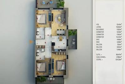 Titan Pallady Apartament 4 Camere ansamblu cu piscina finisaje de lux - 7