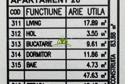 Apartament 2 camere, bloc nou, P+3, Ap.26, Et.3, Bl.3 - CP2440358 - 6