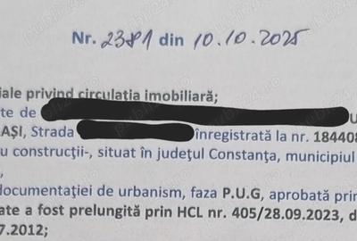 Teren de 250 mp, în Tomis II - 5