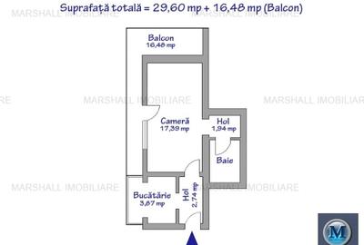 Garsoniera de vanzare, zona Andrei Muresanu, 46.8 mp #16528 - 11