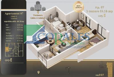 Apartament cu 3 camere decomandat în Aradului - 1