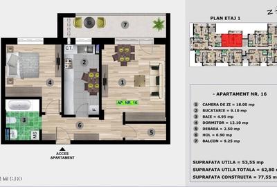 MAMAIA NORD - APARTAMENT 2 CAMERE - 62.8 MPT - Comision 0% - 13