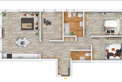 Apartament cu 3 camere decomandat în Est - 2