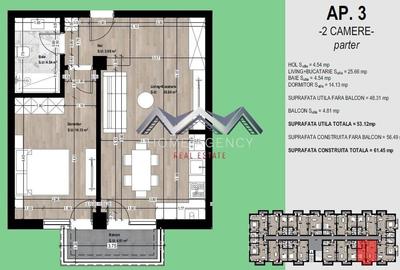 Apartament nou de vânzare Otopeni - 2 camere, balcon, parcare inclusă - 6