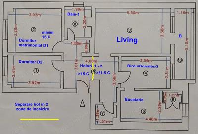 Apart. 4 camere, zona ICIL-str.Bucuresti, 82 mp util, et 4-4 , bloc 1985, loc parcare, boxa subsol - 3