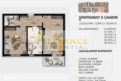 Apartament cu 2 camere decomandat în Central