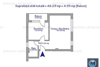 Apartament 2 camere de vanzare, zona Central, 47 mp #16286 - 6