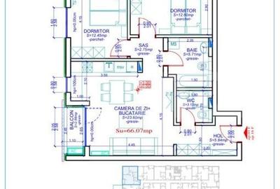 Apartament 3 camere,66  mp utili,decomandat, Calea Aradului - 8