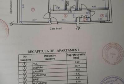 Zimbru- 2 camere decomandate, etaj 1 - 7