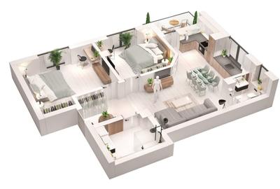 Westside Residence Otopeni, apartament 3 camere, 2 bai, et.1 - 2