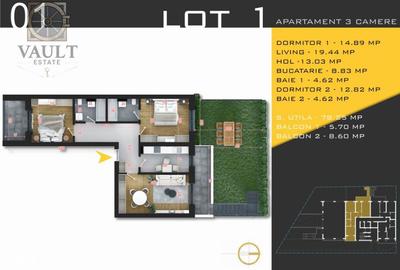 Apartament cu 3 camere decomandat în Titan - 5