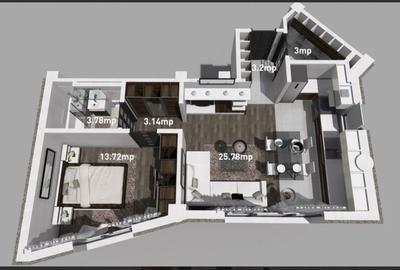 Apartament cu 2 camere în Bucium - 1