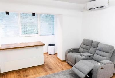 Floreasca,Barbu Vacarescu bl.reabilitat,mobilat,utilat,AC,geam la baie,renovat.