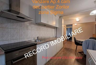 Apartament 4 camere dec.,2 bai,2 balcoane,etaj 2, Zorilor zona Sigma
