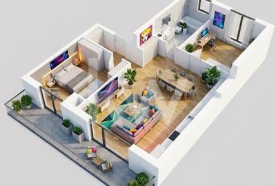 Apartament cu 3 camere decomandat în Noua - 1