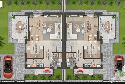 Vila individuala cuplata, in complex rezidential modern, cu 4 camere, toate util - 5