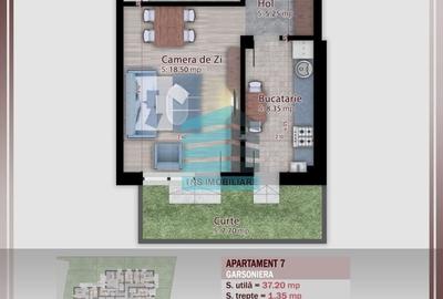 Garsoniera cu Gradina 8 Mp,Imobil Stil Boutique, Titan -Pallady,Metrou - 7