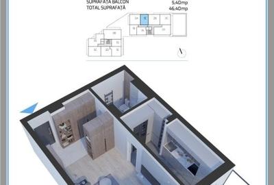 Adamant Towers | apartament 1 camera | tip 1C | decomandat - 15