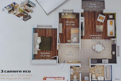 Apartament cu 3 camere decomandat în Avantgarden - 2