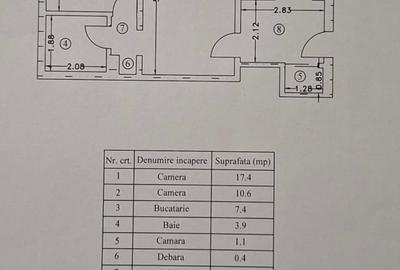 Apartament cu 2 camere semidecomandat în Berceni