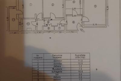 Apartament cu 3 camere decomandat în Central