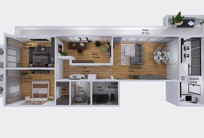 Apartament cu 4 camere decomandat în Palazu Mare - 2