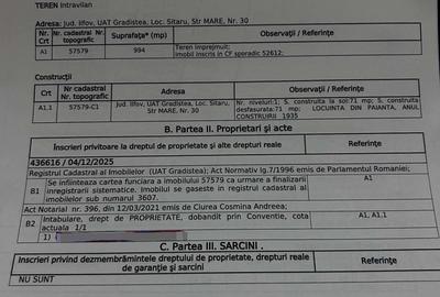 Teren de 994 mp, în Sitaru