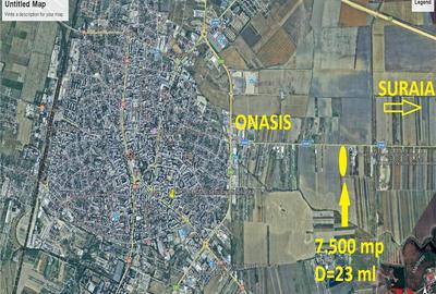Teren intravilan 7.500 mp, D=23 ml, STRADA PRINCIPALA,zona O - 7