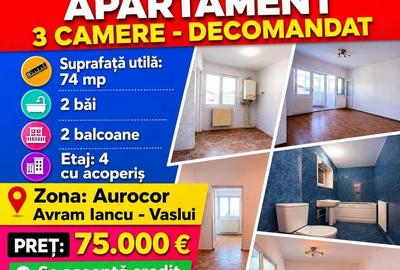Apartament cu 3 camere decomandat în Central