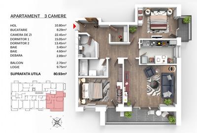 3 Camere proiect nou Triaj - 4
