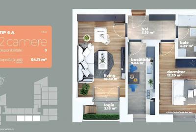 Apartament cu 2 camere decomandat în Titan - 2