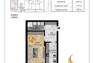 Pallady - Garsoniera, decomandat, 40.85 mp, metrou N. Teclu Pallady - Garsoniera, decomandat, 40.85 mp, metrou N. Teclu - 5