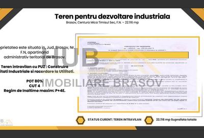 Teren Industriala cu PUZ | Centura Mica | 22.116mp - 3