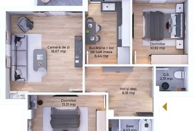 Apartament cu 3 camere în Avantgarden - 1