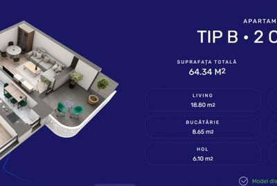 APARTAMENT CU 2 CAMERE, DECOMANDAT, ETAJ INTERMEDIAR, BLOC NOU CARTIER GALATA - 6