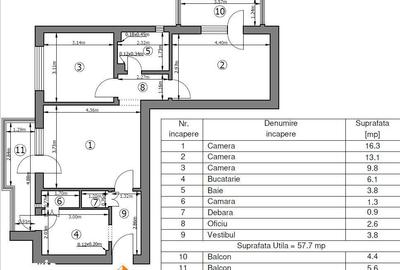 Apartament cu 3 camere semidecomandat în Ștefan cel Mare - 12