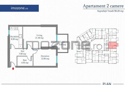 2 camere, 58 mp, etaj 8, REDUCERE 10% din valoarea avansului - 7