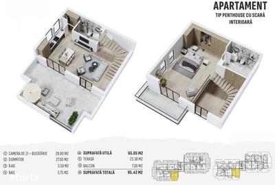 Apartament cu 3 camere în Central