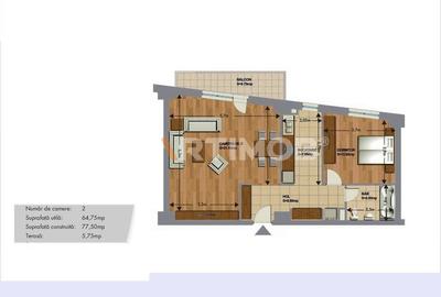 Apartament doua camere cu parcare subterana zona AFI - 15