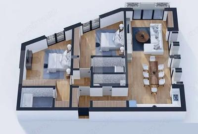 Apartament cu 3 camere decomandat în Central