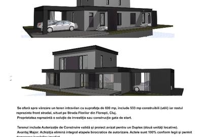 Vand Teren 600 mp + Autorizatie + Proiect Duplex - 1