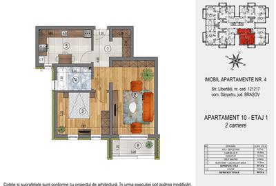 Orizont Residence Sânpetru , Apartament 2 camere-54.73 mp, Sanpetru - 2