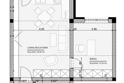 Apartament cu 2 camere semidecomandat în Sânpetru - 2