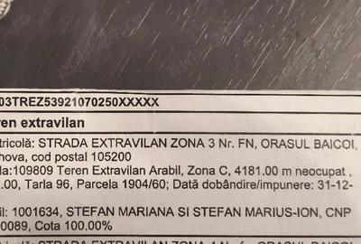 Teren de 4079 mp, în Goruna - 4