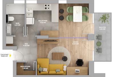 Garsoniera de vanzare in bloc nou, Avantgarden3 Brasov Garsoniera de vanzare in bloc nou, Avantgarden3 Brasov - 2