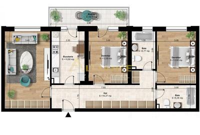 Apartament cu 3 camere în Central - 1