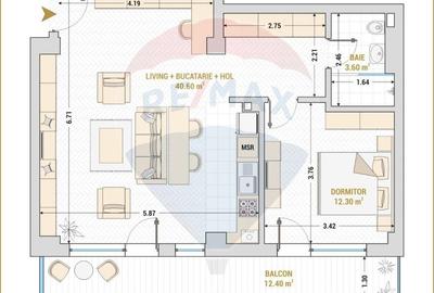 Apartament cu 2 camere decomandat, mobilat în 13 Septembrie - 15