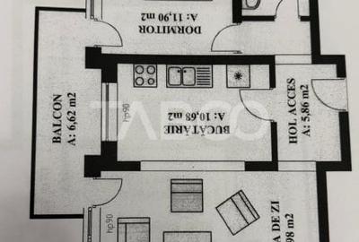 Apartament 2 camere balcon loc parcare 52mpu decomandat Selimbar Sibiu - 9