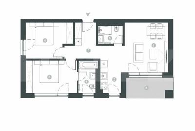 Apartament cu 3 camere semidecomandat în Vest - 1